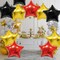 Black Gold Star Balloons,10Pcs Black Red Star Shaped Foil Balloons,18Inch Black Gold Helium Polyester Film Balloon for Graduation,Anniversary,Birthday Party Decorations